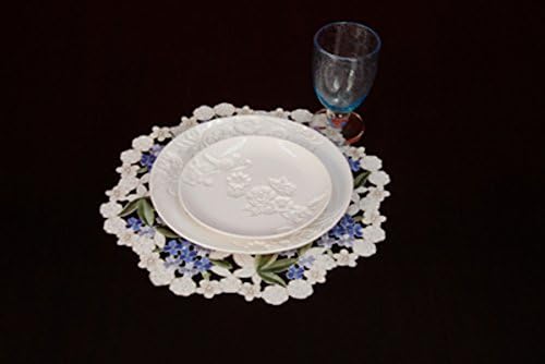 BLUE HYDRANGEA 14" ROUND MINI TABLE TOPPER