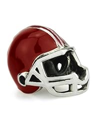 Sterling Silver Ohm Enamel Football Helmet Bead Charm DG-1004
