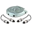 Nyrius Digital Audio Optical Toslink 3-Way Selector Switch (SW100) & Bonus 4 Pack of 6 Foot Toslink to Toslink Fiber Optic Digital Audio Cables (TOSCAB6E)