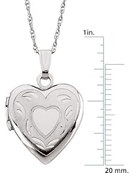 14 Karat White Gold Heart Locket Necklace