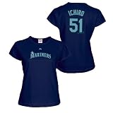 Seattle Mariners Ichiro Suzuki Women's Player Name and Number T-Shirt by Majestic Athletic X-Large