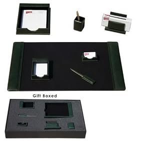 Green Italian Leather 7Pc Gift Set