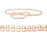 AugustinaJewelry Single Strand 22 Inch 6.0-7.0mm Pink Semi-Round Freshwater Cultured Pearl Necklace
