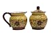 2PC SUGAR AND CREAMER SAUCER GARDEN FLOWER DECOR