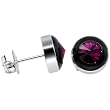 9mm Bezel February Birthstone Stud Earrings