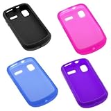 GTMax 4 Silicone Skin Soft Cover Case (Black + Hot Pink + Blue + Purple) fo ....
