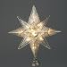 Kurt S. Adler 10-Light  10.5" Capiz Four Point Double Star Christmas Tree Topper with Glass Nugget Centerpiece in Brass Finish