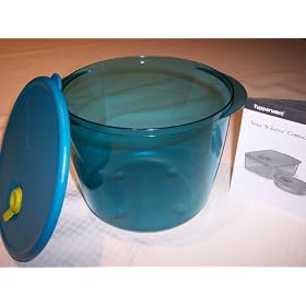 Tupperware Vent N Serve 3.5 Qt Mega Deep Bowl New Aqua by Tupperware