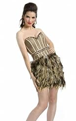 Maternity Modest Crystals Lace Feathers Crystal Beaded Applique Chiffon/Taffeta/Tulle  Dress