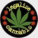 Legalise Cannabis - and Pot Leaf - Round Sticker / Decal (Marijuana / Hemp)