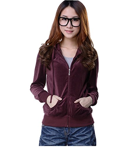 ヨガや運動着にぴったり　レディースパーカー　選べる赤・紫・薄紫色の3色　春のアウター　お手軽パーカー　部屋着　『限定・巾着袋付き』