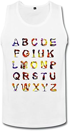 Mens The Trend Of Color Letters Tank Top Sleeveless T-Shirt