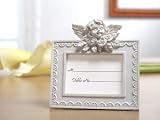 2x3 White Frame w Cherub w Crystals - Baby Shower Gifts & Wedding Favors