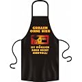 Grillsch�rze = Grillen ohne Bier = Baumwoll Sch�rze mit Motiv Kochsch�rze K�chensch�rze Latzsch�rze