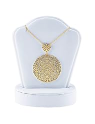 Sterling Gold-Plated Filigree Circle Pendant Necklace -18 Inches