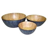 Mountain Woods 3 Piece Art Deco Mixing Bowl Set Blue by