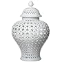 Carthage   Large Pierced Covered Lantern - Porcelain