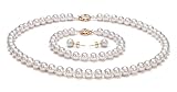 White 6.5-7mm AA Japanese Akoya Pearl Set-23-inch---Matinee