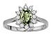 1.31 cttw Genuine Green Sapphire and Diamond Ring - 14kt White Gold