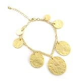 Kristy's Hammered Disc Bracelet - Gold Tone: Final Sale