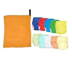 6 Pack - Neutral Colors, Mommy's Touch One-size AIO (All-in-one) Snap Cloth Diaper Discount Pack with Free Matching Wet Bag