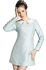 Spring Fall Winter Long Sleeves Silk  Dress