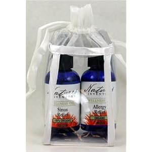 Essential Oil - Sinus Relief & Allergy Relief - Gift Pack Includes Full Size Bottle of Each Formula - Two 2 Ounce Bottles - Certified Organic - Made in USA
