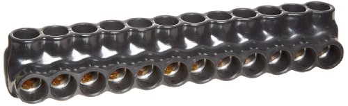 Morris Products 97652 Multi-Cable Connector, Insulated, Dual Entry, Black, 12 Ports, 250 - 6 Wire Range, 5/16" Allen Hex 12 Ports, 250 - 6 Wire Range, 5/16" Allen Hex