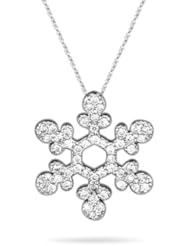 0.53 Cts VS Diamond Snowflake Pendant in 14K White Gold