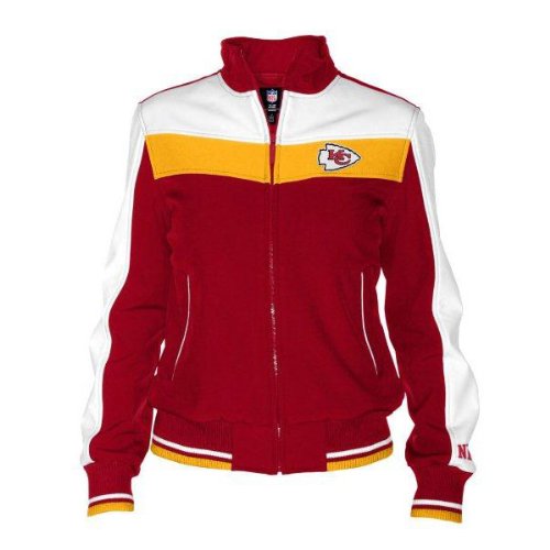 Kansas City Chiefs Women's Dazzle Script Red Full-Zip Track Jacket