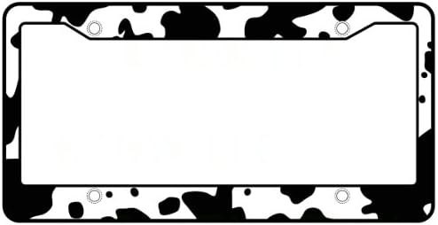 Plastic Animal Print License Plate Frame Made in USA- Cow