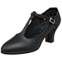 Capezio Women's T-Strap Character Shoe,Black,7.5 W US