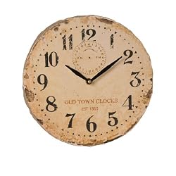 Wilco Imports Ceramic Wall Clock that Looks Like Old Distressed Rock 9-inch x 2-inch