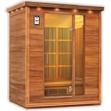 Sun Life Delmar 3 Person Sauna Cedar Carbon Fiber Dry Heat FAR Infrared Portable Detox