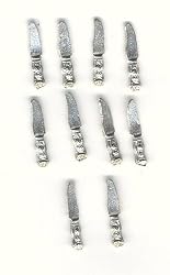 10 Miniature Table Knives in Pewter by Warwick Miniatures