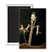 Girl with a dwarf, thought to be a portrait.. - 3x2 inch Fridge Magnet - large magnetic button - Magnet