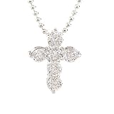 0.60 Carat Sterling Silver CZ Cross Pendant