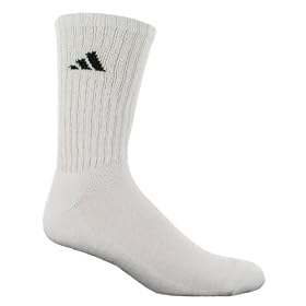 adidas Men's 6-Pack Crew Sock, White/Blackadidas Men's Crew Athletic Socks, 6-Pack