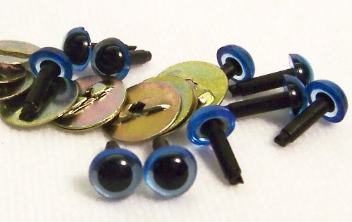 Sassy Bears 6mm Translucent Blue Safety Eyes for Bear, Doll, Puppet, Plush Animal and Craft - 10 Pairs