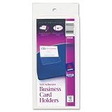 Avery Self-Adhesive Top-Load Business Card Holders, 3.5 x 2 Inches, Clear, 10 per Pack (73720)