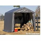 10x20x10 Peak Style Shelter, Grey Cover