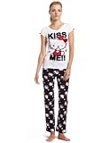 Hello Kitty Women's Big Graphic Pant Pj Set, White, X-Large