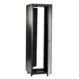 IMAGE OF Professional series cabinet, black, glass door, sides, fan box top, bottom w/panels, rails, and shel