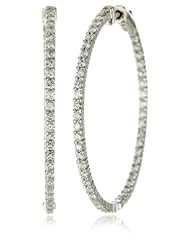 KC Designs "Eternity Hoops" Diamond 14k White Gold Hoop Earrings , 2.55 cttw