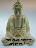 Art of Bali Zen Garden Hand Carved Crocodile Wood Meditating Buddha Statue ST09