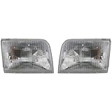 1993-1997 Ford Ranger Pickup Truck Headlight Headlamp Head Light Lamp Pair Set: Left Driver AND Right Passenger Side (1997 97 1996 96 1995 95 1994 94 1993 93)