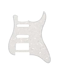 Musical Instruments: Generic 3Ply White Pearl Pearloid Strat Guitar Pickguard SSH - DSHL