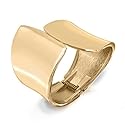 Bling Jewelry Modern Geometric Gold Plated Statement Bangle Cuff Bracelet