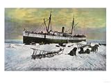Nome, Alaska - A Steamer Landing on the Ice Giclee Poster Print