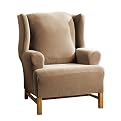 Casual Home Stretch Ribbed Wing Chair Slipcover - Beach House Tan